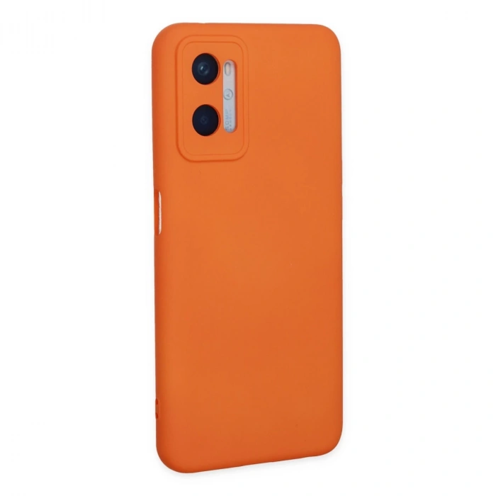 Oppo A96 Kılıf Nano İçi Kadife Silikon - Turuncu