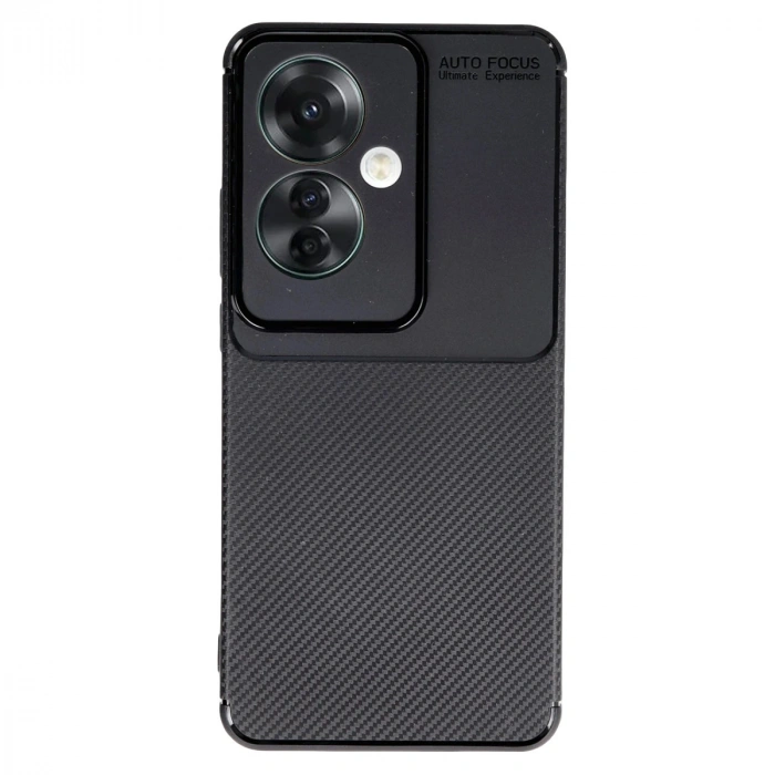 Oppo Reno 11f Kılıf Auto Focus Karbon Kapak - Siyah