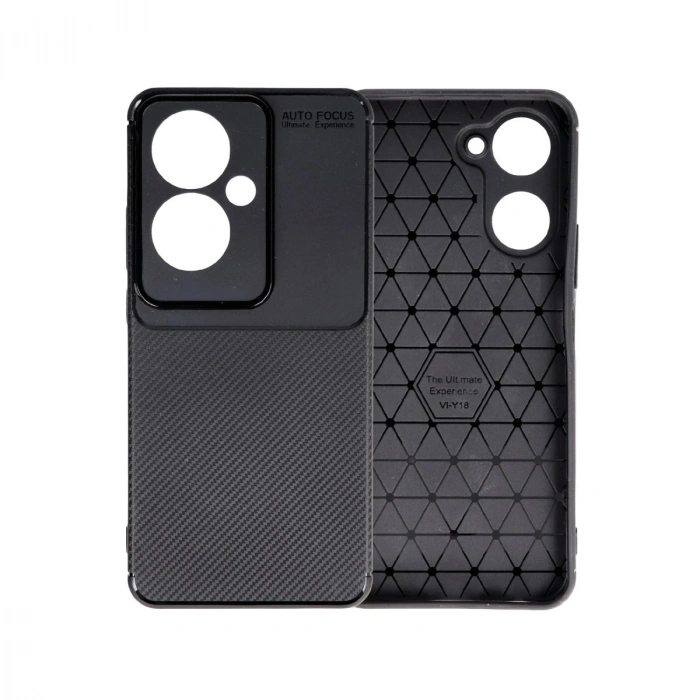 Oppo Reno 11f Kılıf Auto Focus Karbon Kapak - Siyah
