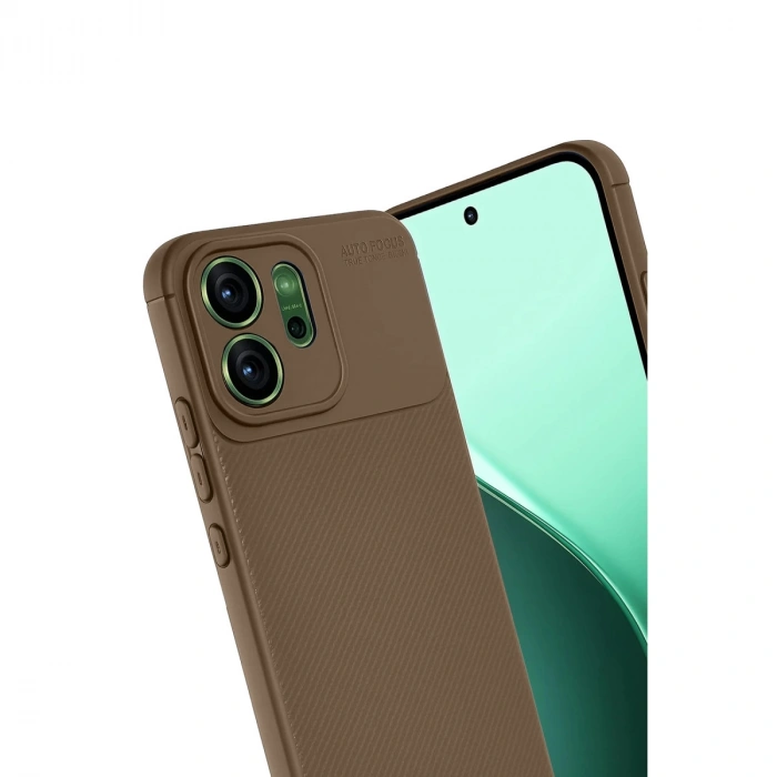 Oppo Reno 14f Auto Focus Karbon Kapak - Kahverengi