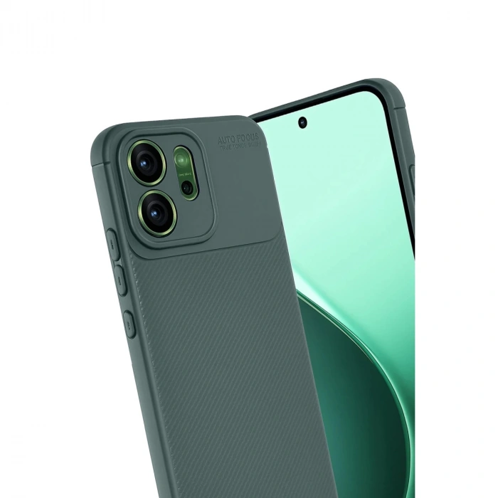 Oppo Reno 14f Auto Focus Karbon Kapak - Koyu Yeşil