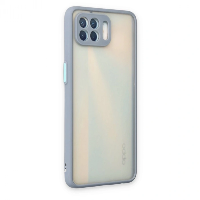 Oppo Reno 4 Lite Kılıf Montreal Silikon Kapak - Gri