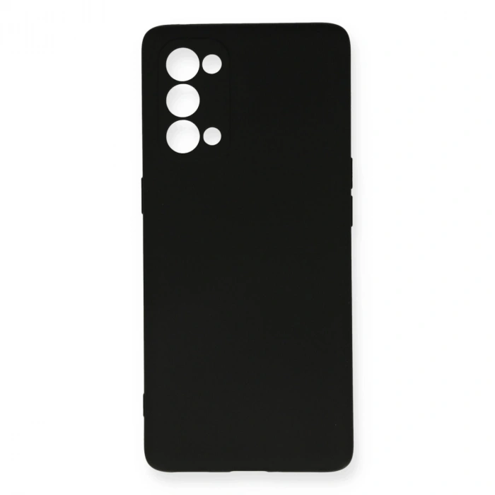 Oppo Reno 5 Kılıf Nano İçi Kadife Silikon - Siyah