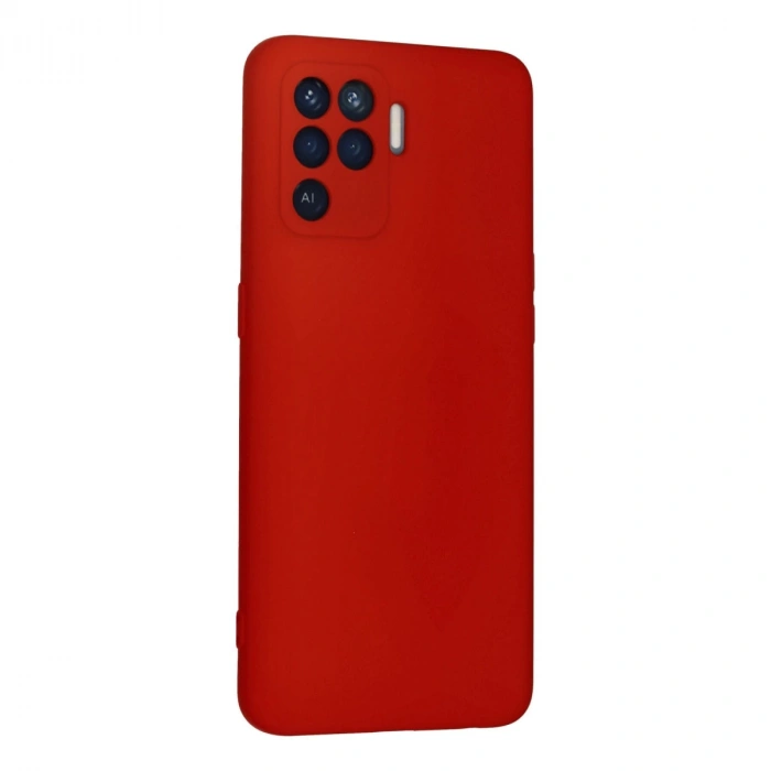 Oppo Reno 5 Lite Kılıf Nano İçi Kadife Silikon - Kırmızı