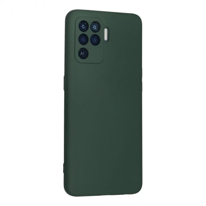 Oppo Reno 5 Lite Kılıf Nano İçi Kadife Silikon - Koyu Yeşil