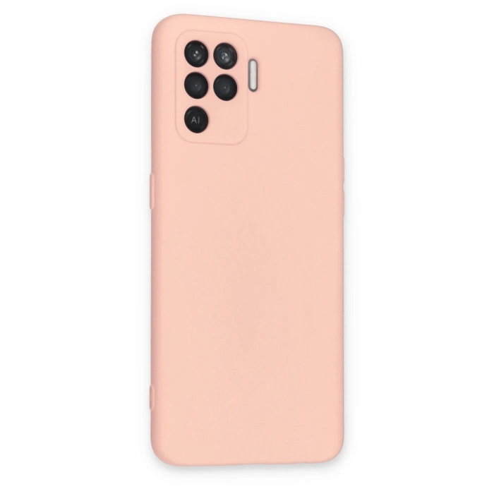 Oppo Reno 5 Lite Kılıf Nano İçi Kadife Silikon - Pudra