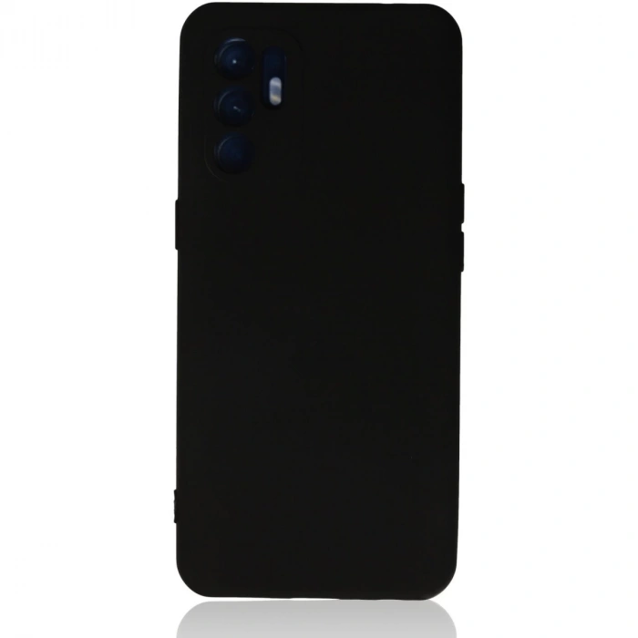 Oppo Reno 6 Kılıf Nano İçi Kadife Silikon - Siyah