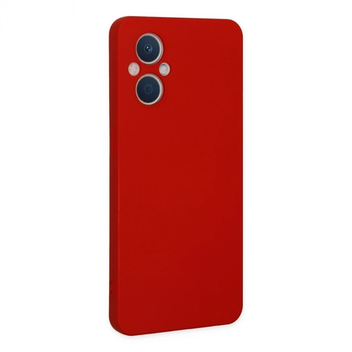 Oppo Reno 7 Lite Kılıf Nano İçi Kadife Silikon - Kırmızı