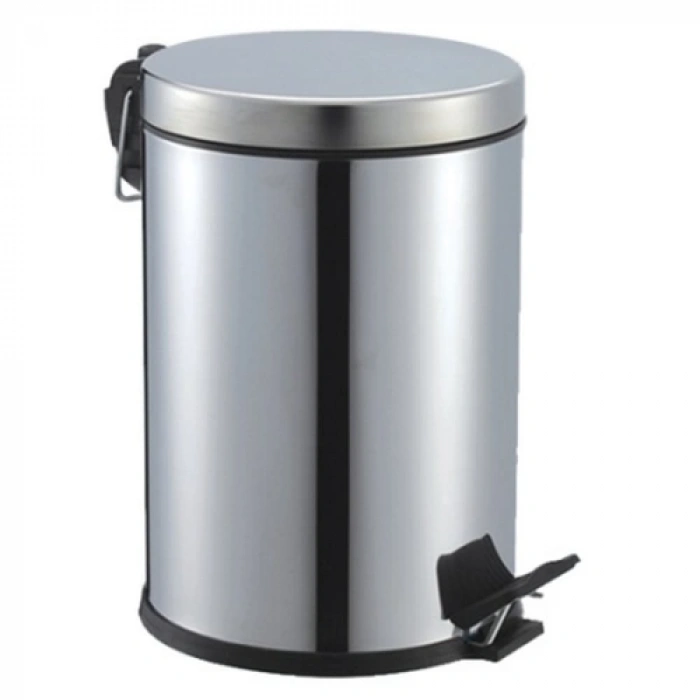 Pedallı 5lt Krom Metal Çöp Kovası (5580)