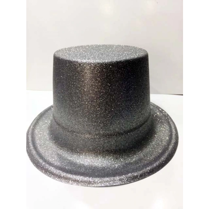 Plastik Parti Şapkası Gümüş Siml