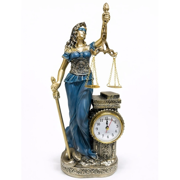 Polyester Saatli Adalet Figürü Alk4415