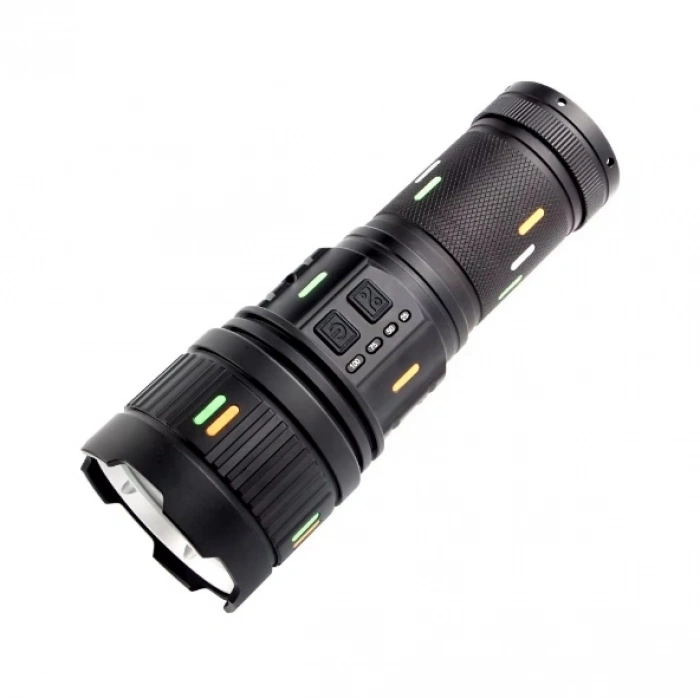 Pro F-3001 Alüminyum Tg Led Güç Göstergeli Type-c Şarjlı El Feneri 100 W