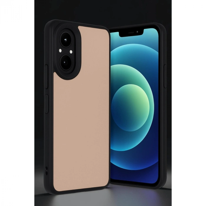 Realme 12 Lite Kılıf Aras Deri Kapak - Pudra