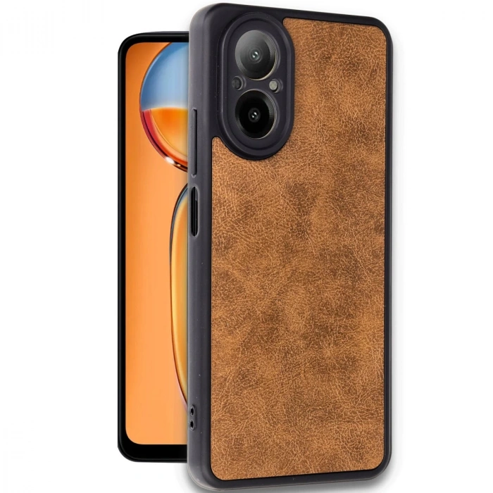 Realme 12 Lite Kılıf Aras Deri Kapak - Taba