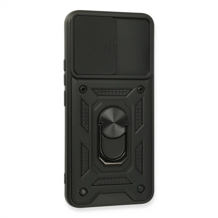 Realme 8 Kılıf Pars Lens Yüzüklü Silikon - Siyah