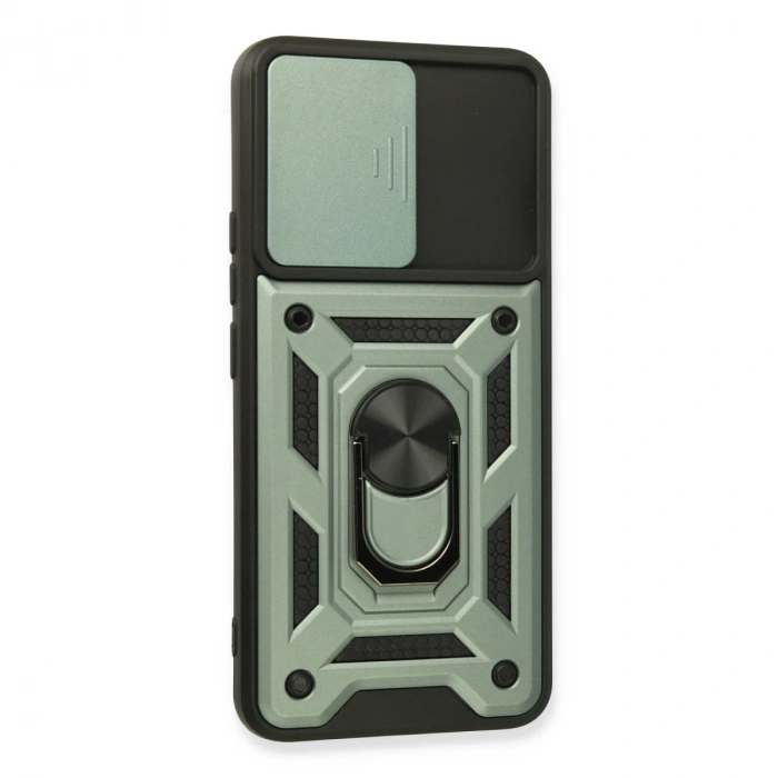 Realme 8 Kılıf Pars Lens Yüzüklü Silikon - Yeşil