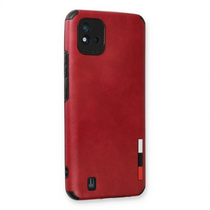 Realme C11 2021 Kılıf Loop Deri Silikon - Kırmızı