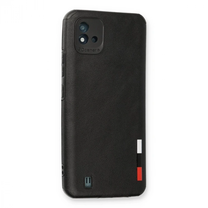 Realme C11 2021 Kılıf Loop Deri Silikon - Siyah