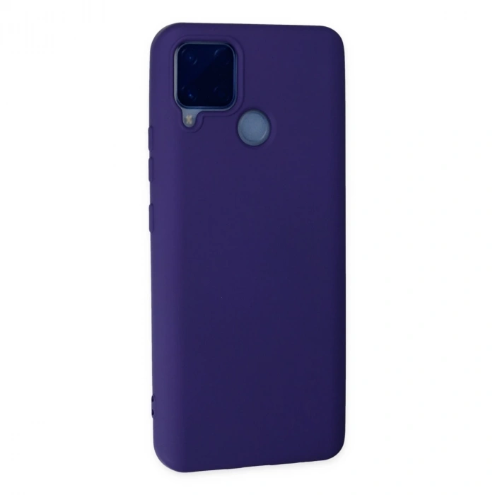 Realme C15 Kılıf Nano İçi Kadife Silikon - Mor