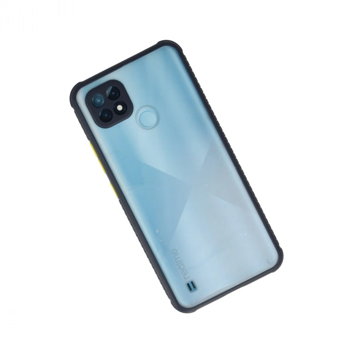Realme C21 Kılıf Miami Şeffaf Silikon - Lacivert