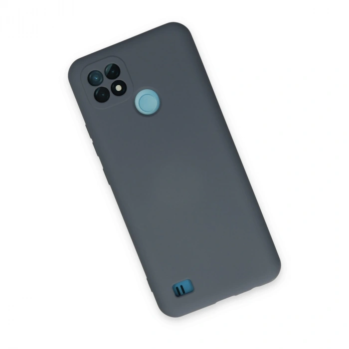 Realme C21 Kılıf Nano İçi Kadife Silikon - Gri