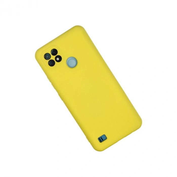 Realme C21 Kılıf Nano İçi Kadife Silikon - Sarı