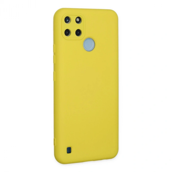 Realme C25y Kılıf Nano İçi Kadife Silikon - Sarı