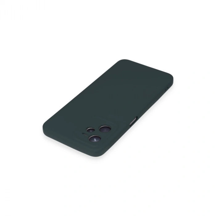 Realme C35 Kılıf Nano İçi Kadife Silikon - Koyu Yeşil