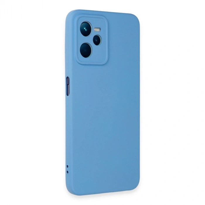 Realme C35 Kılıf Nano İçi Kadife Silikon - Mavi