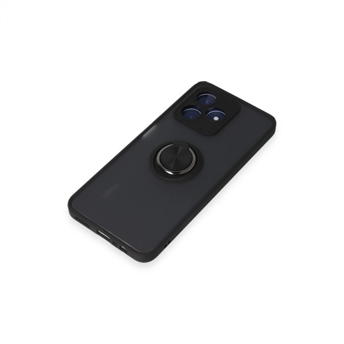 Realme C53 Kılıf Montreal Yüzüklü Silikon Kapak - Siyah