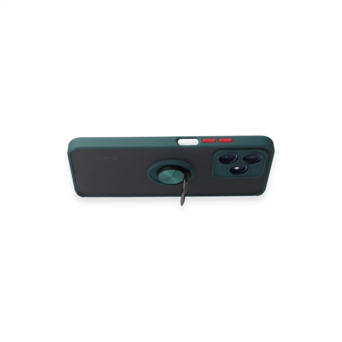 Realme C53 Kılıf Montreal Yüzüklü Silikon Kapak - Yeşil
