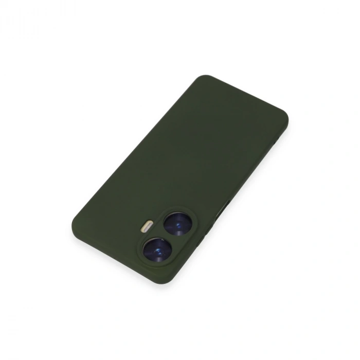 Realme C55 Kılıf Nano İçi Kadife Silikon - Koyu Yeşil