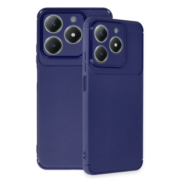 Realme C61 Kılıf Auto Focus Karbon Kapak - Lacivert