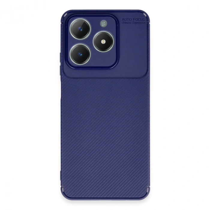 Realme C61 Kılıf Auto Focus Karbon Kapak - Lacivert
