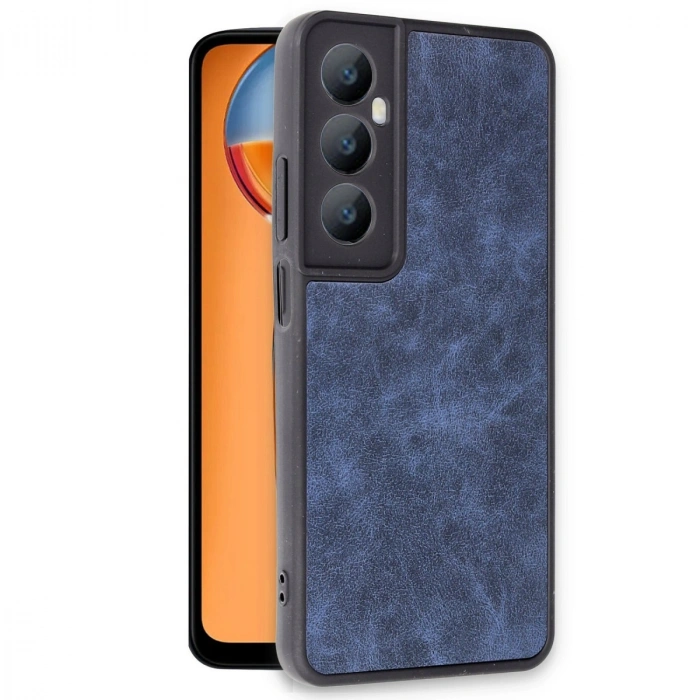 Realme C65 Kılıf Aras Deri Kapak - Lacivert