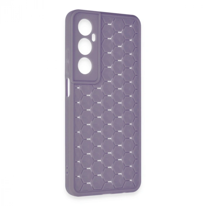 Realme C65 Kılıf Petek Silikon Kapak - Lila