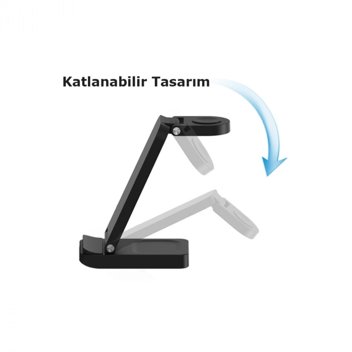 S90 4in1 Kablosuz Şarj Masaüstü Set - Siyah