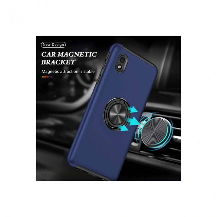 Samsung Galaxy A01 Core Kılıf Elit Yüzüklü Kapak - Lacivert