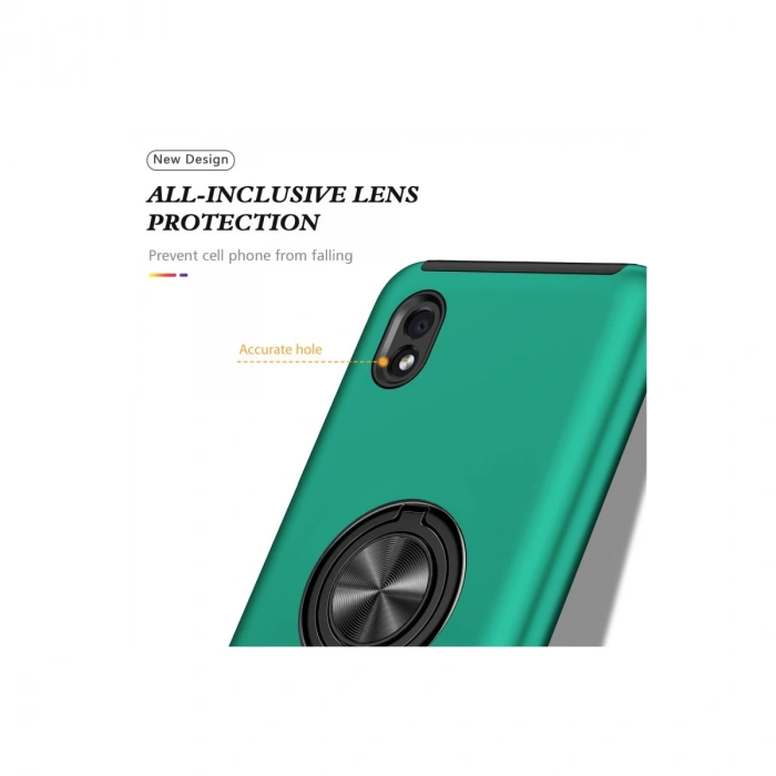 Samsung Galaxy A01 Core Kılıf Elit Yüzüklü Kapak - Yeşil