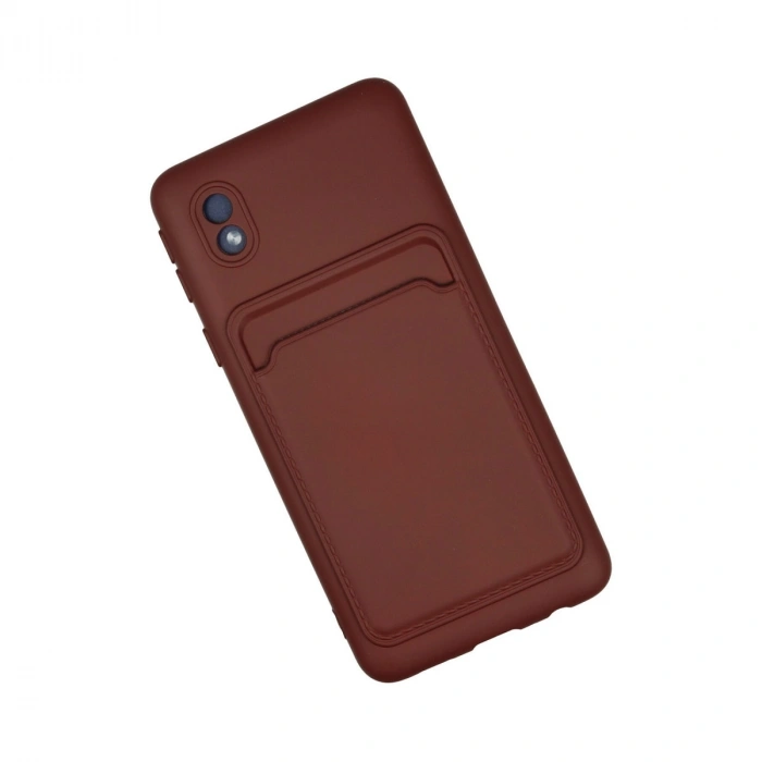 Samsung Galaxy A01 Core Kılıf Kelvin Kartvizitli Silikon - Bordo