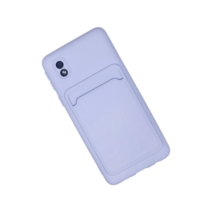 Samsung Galaxy A01 Core Kılıf Kelvin Kartvizitli Silikon - Lila