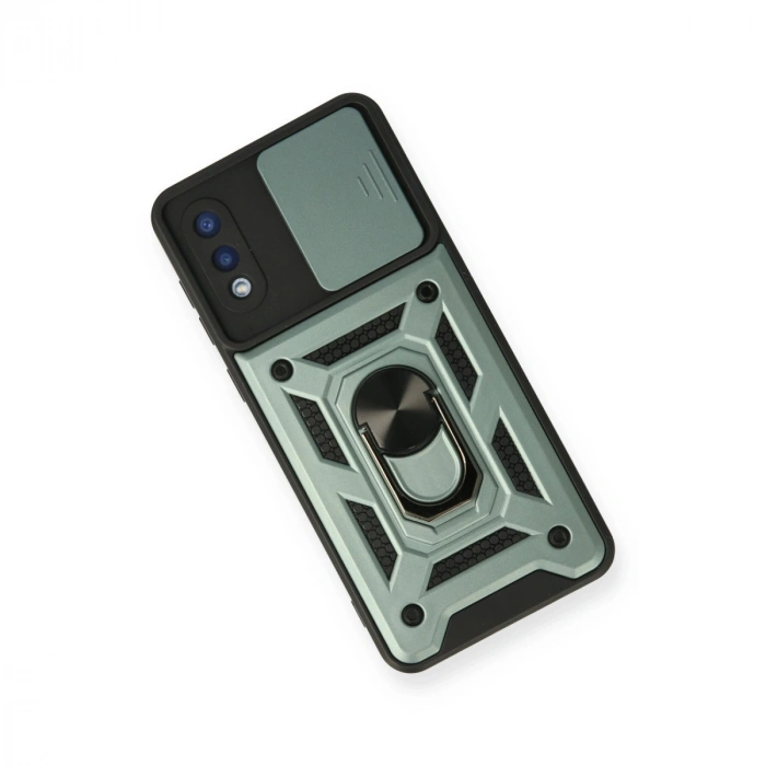 Samsung Galaxy A02 Kılıf Pars Lens Yüzüklü Silikon - Yeşil