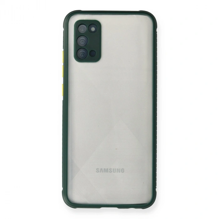 Samsung Galaxy A02s Kılıf Miami Şeffaf Silikon - Koyu Yeşil