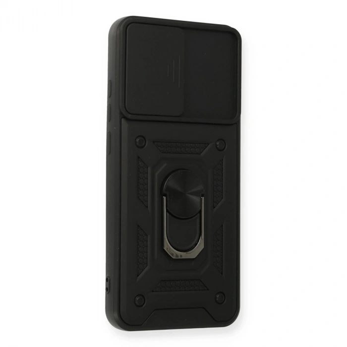 Samsung Galaxy A02s Kılıf Pars Lens Yüzüklü Silikon - Siyah