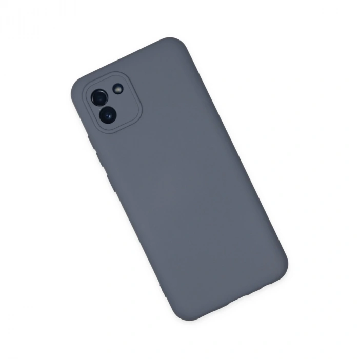 Samsung Galaxy A03 Kılıf Nano İçi Kadife Silikon - Gri