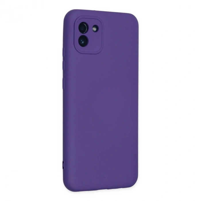 Samsung Galaxy A03 Kılıf Nano İçi Kadife Silikon - Mor