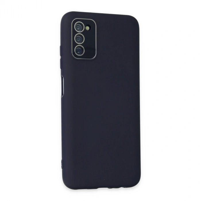 Samsung Galaxy A03s Kılıf Lansman Glass Kapak - Lacivert