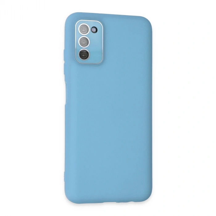 Samsung Galaxy A03s Kılıf Lansman Glass Kapak - Mavi