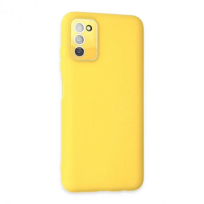 Samsung Galaxy A03s Kılıf Lansman Glass Kapak - Sarı