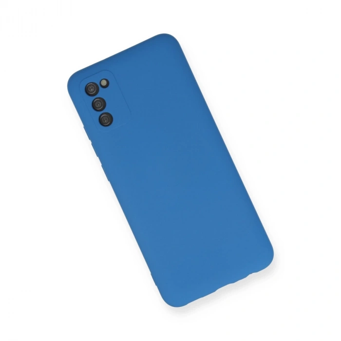 Samsung Galaxy A03s Kılıf Nano İçi Kadife Silikon - Mavi